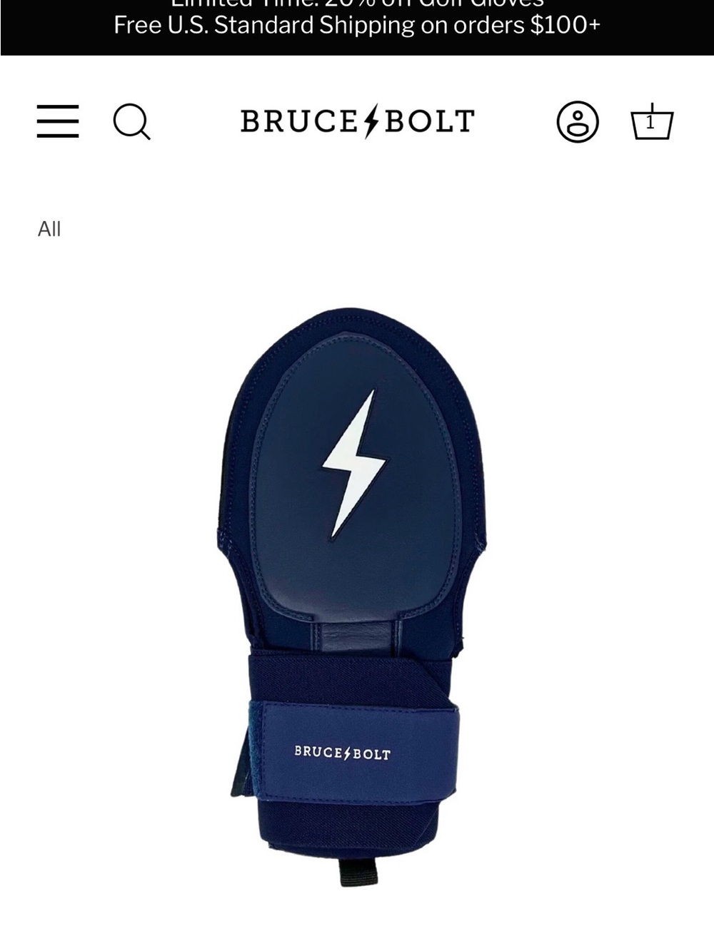 Bruce Bolt NWT Adult Navy Protective sliding mitt